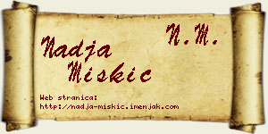 Nadja Miškić vizit kartica